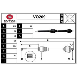 Cardan Arbre de Transmission Pour Volvo C30 S40 II V50 31367019 36001450