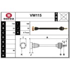 Cardan Arbre de Transmission Avant Droit Pour VW Caddy II Corrado Golf Jetta