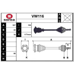 Cardan Arbre de Transmission avant Gauche Pour VW Lupo Polo Seat Arosa