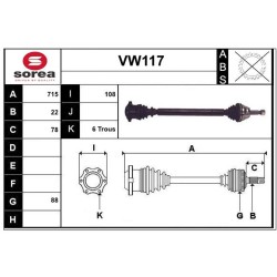 Cardan Arbre de Transmission Avant Droit Pour VW Lupo Polo Seat Arosa