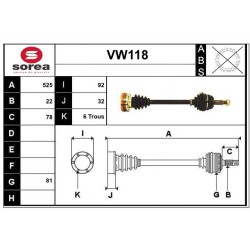 Cardan Arbre de Transmission avant Gauche Pour VW Lupo Polo Seat Arosa Cordoba