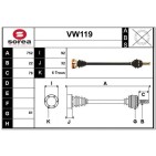 Cardan Arbre de Transmission Avant Droit Pour VW Caddy Golf I Jetta Lupo Polo