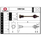 Cardan Arbre de Transmission avant Gauche Pour VW FOX Polo Seat Skoda 1.4 TDI