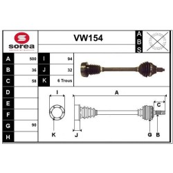 Cardan Arbre de Transmission avant Gauche Pour VW FOX Polo Seat Skoda 1.4 TDI