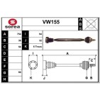 Cardan Arbre de Transmission Avant Droit Pour VW FOX Polo Seat Skoda 1.4 TDI