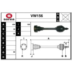 Cardan Arbre de Transmission avant Gauche Pour VW Audi Seat Skoda 6R0407761AX