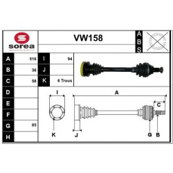 Cardan Arbre de Transmission avant Gauche Pour VW Polo Seat Skoda 6R0407761