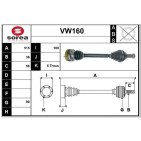 Cardan Arbre de Transmission avant Gauche Pour VW Audi Seat Skoda 6R0407761K