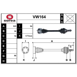 Cardan Arbre de Transmission avant Gauche Pour VW FOX 6QE407271H 6QZ407271H
