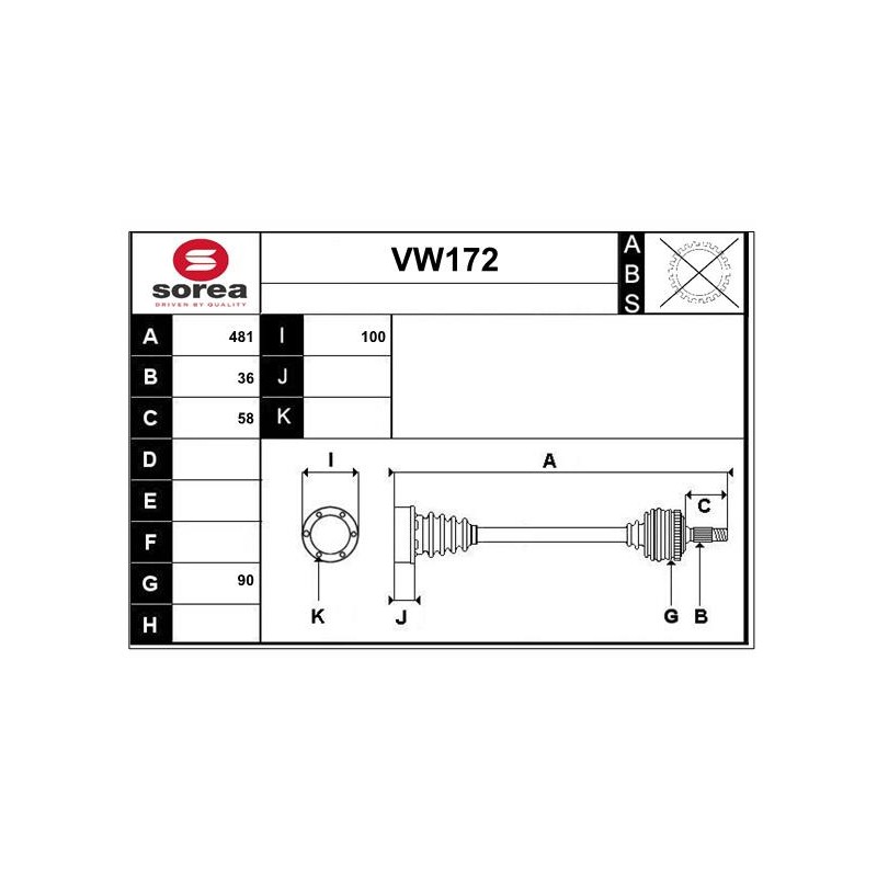 Cardan Arbre de Transmission Pour VW Polo Skoda Fabia II Roomster