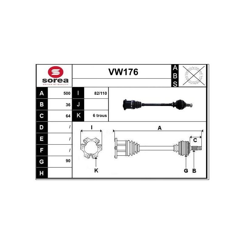Cardan Arbre de Transmission Pour VW Audi Seat Ibiza V 2Q0407271AK 2Q0407451FX