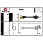 Cardan Arbre de Transmission avant Gauche Pour VW Golf II Jetta Passat Santana