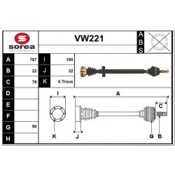Cardan Arbre de Transmission Avant Droit Pour VW Golf III IV Passat 357407272FX