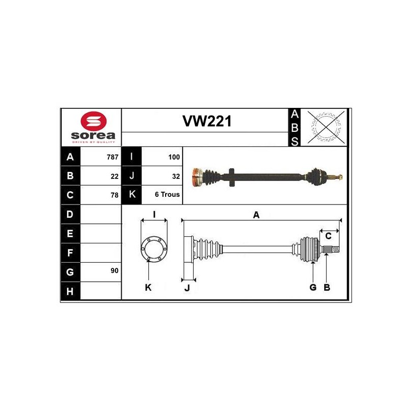 Cardan Arbre de Transmission Avant Droit Pour VW Golf III IV Passat 357407272FX