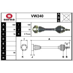 Cardan Arbre de Transmission avant Gauche Pour VW Audi Seat Skoda 1J0407271QF