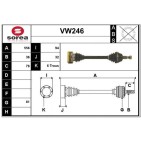 Cardan Arbre de Transmission avant Gauche Pour VW Audi Seat Skoda 1J0407451X