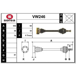 Cardan Arbre de Transmission avant Gauche Pour VW Audi Seat Skoda 1J0407451X