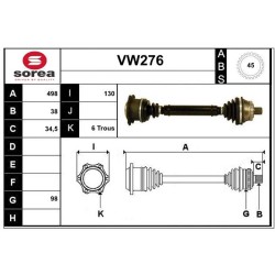 Cardan Arbre de Transmission Avant Droit Pour VW Passat Audi A4 8D0407452RX