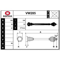 Cardan Arbre de Transmission Pour VW EOS Seat Skoda 5Q0407762FX 1K0407272TN