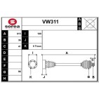 Cardan Arbre de Transmission Pour VW Audi A3 Seat Skoda 1K0407272QN 5Q0407272FF
