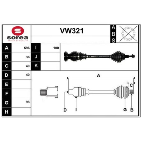 Cardan Arbre de Transmission Pour VW Tiguan Audi Q3 5N0407764M 5N0407764MX