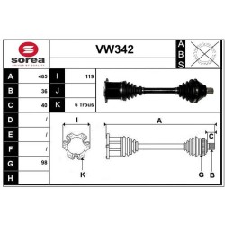 Cardan Arbre de Transmission Pour VW Passat Touran Skoda Superb III