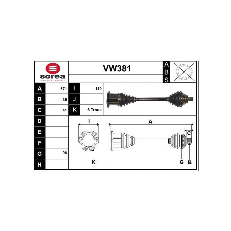 Cardan Arbre de Transmission Pour VW Audi Seat Leon Skoda 5Q0407272DA 5Q0407764X