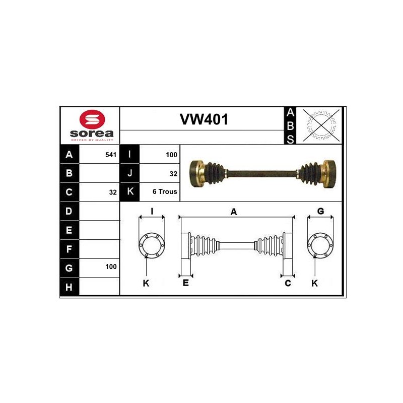 Cardan Arbre de Transmission Arrière Pour VW Transporter III 251501203