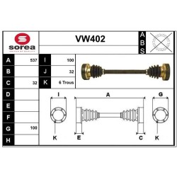 Cardan Arbre de Transmission Arrière Pour VW Transporter III 251501203B