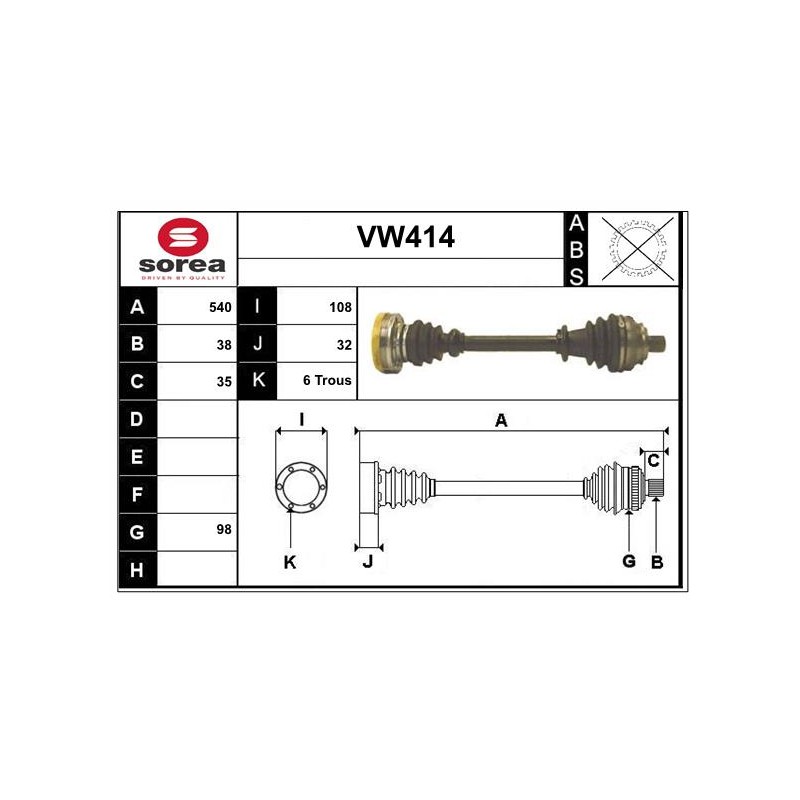 Cardan Arbre de Transmission Pour VW Transporter IV 701407271M 701407449FX