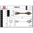 Cardan Arbre de Transmission Pour VW Transporter IV 701407271P 701407449GX