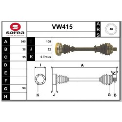 Cardan Arbre de Transmission Pour VW Transporter IV 701407271P 701407449GX