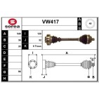 Cardan Arbre de Transmission Avant Pour VW Transporter IV 7D0407271A JZW407451JX