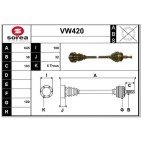 Cardan Arbre de Transmission avant Gauche Pour VW Multivan V 7E0407271F