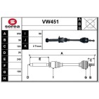 Cardan Arbre de Transmission Avant Droit Pour VW Multivan V 7E0407272AP