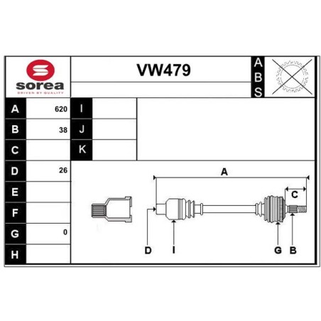 Cardan Arbre de Transmission Pour VW Multivan VI Transporter 7E0407276T