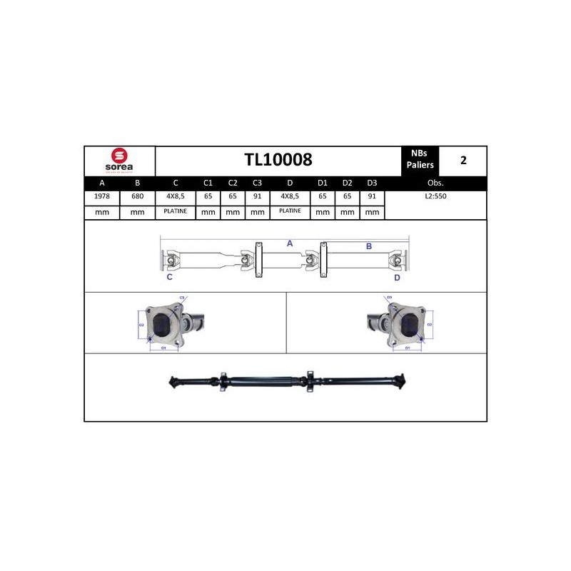 Arbre de Transmission, Entraînement Essieux Pour Renault Kangoo 320006394R