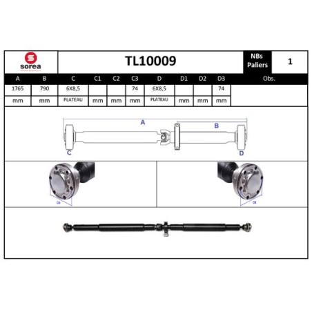 Arbre de Transmission, Entraînement Essieux Pour Fiat Panda 46349688 55193595