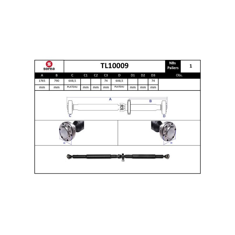 Arbre de Transmission, Entraînement Essieux Pour Fiat Panda 46349688 55193595