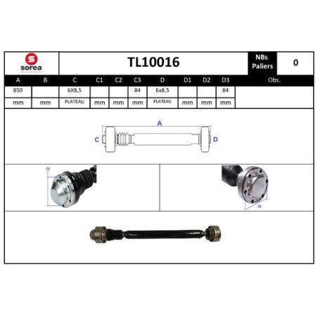 Arbre de Transmission, Entraînement Essieux Pour Jeep 00K52099499AG 52099499AG