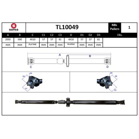 Arbre de Transmission, Entraînement Essieux Pour Nissan X-Trail 370008H310