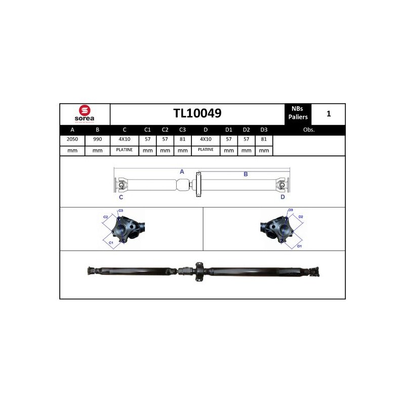 Arbre de Transmission, Entraînement Essieux Pour Nissan X-Trail 370008H310