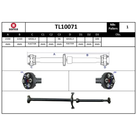 Arbre de Transmission, Entraînement Essieux Pour VW Tiguan Audi Q3 5N0521101EX