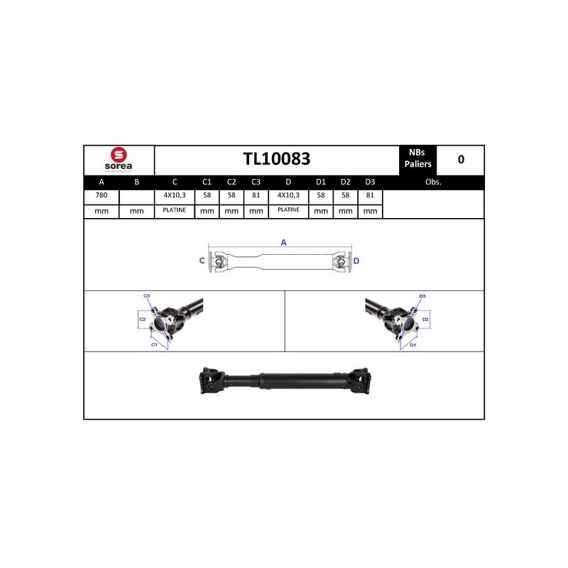 Arbre de Transmission, Entraînement Essieux Pour Nissan Navara NP300 37200DY235