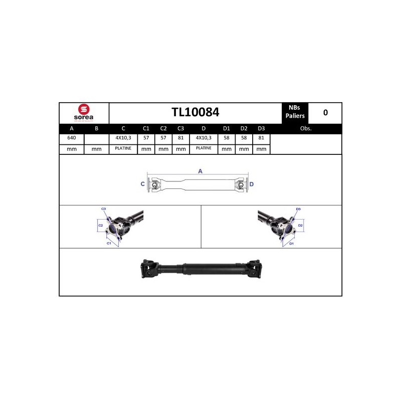 Arbre de Transmission, Entraînement Essieux Pour Nissan Navara 37300VK300