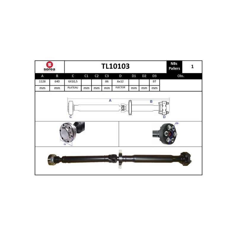 Arbre de Transmission, Entraînement Essieux Pour BMW X3 26103413799