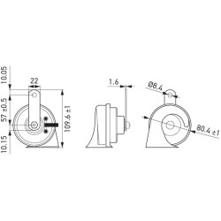 Avertisseur Sonore Klaxon Pour VW Bora Audi Seat Skoda 8D0951221A 176951213A
