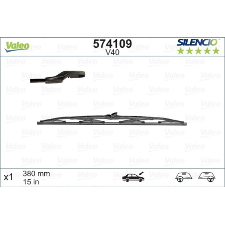1 Balai D'Essuie-Glace 380mm Pour Peugeot BMW Ford Capri II Fiesta Focus Nissan