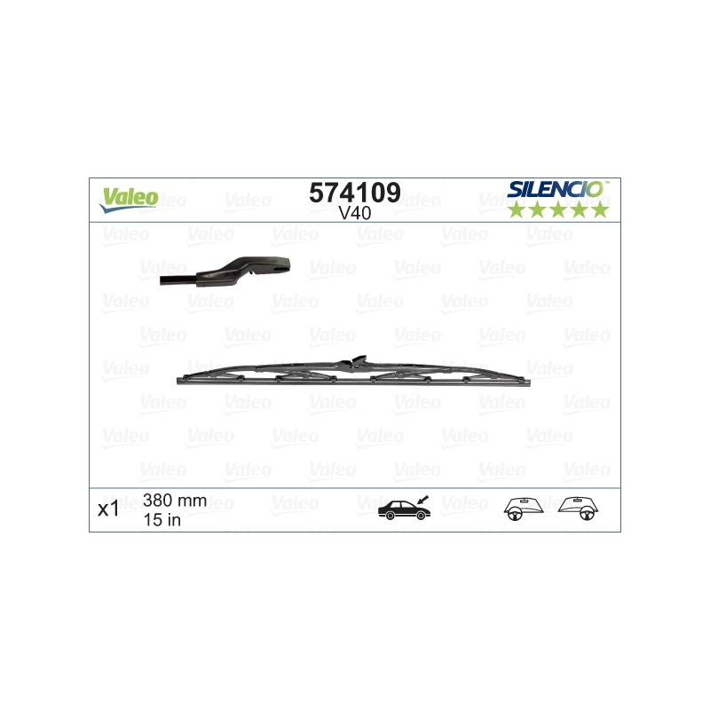 1 Balai D'Essuie-Glace 380mm Pour Peugeot BMW Ford Capri II Fiesta Focus Nissan