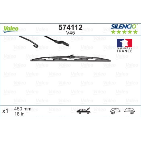 1 Balai D'Essuie-Glace 450mm Pour Peugeot Renault Dacia VW 7701038296 6001548314